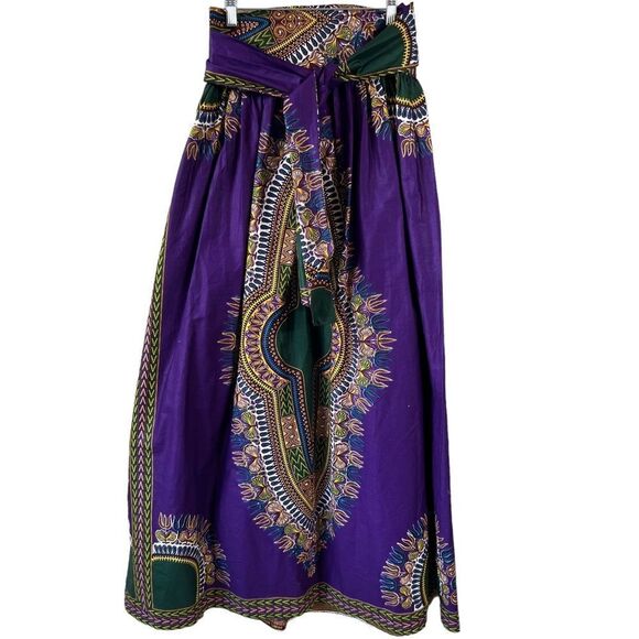 Dashiki Print Maxi Skirt - Picture 1 of 9